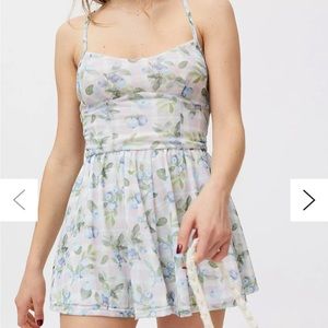 Blueberry gingham romper